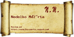 Nedelko Márta névjegykártya